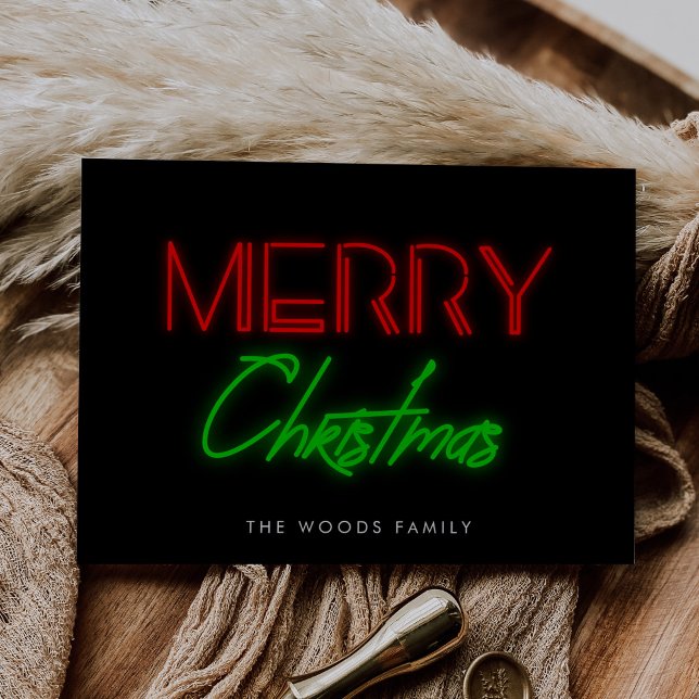 Retro 80er Neon Lichter Frohe Weihnachten (Von Creator hochgeladen)