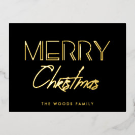 Retro 80er Neon Lichter Frohe Weihnachten Folien Feiertagspostkarte