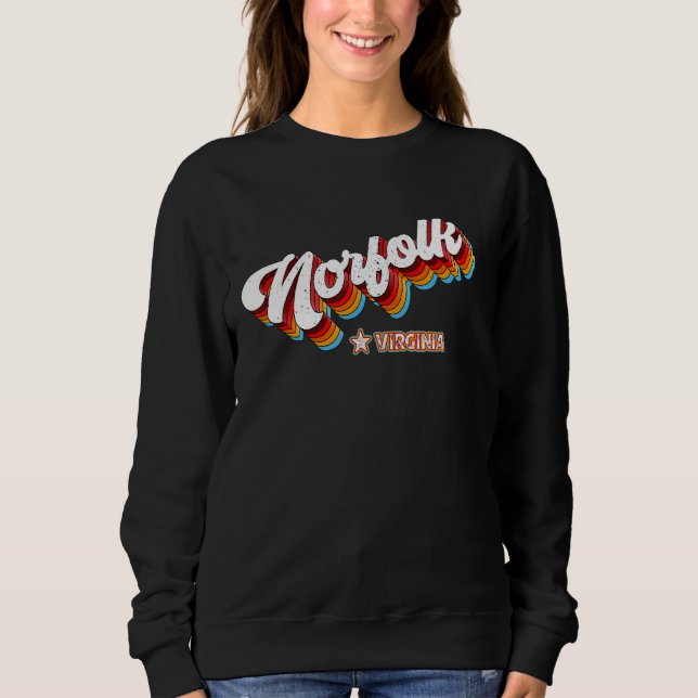 Retro 80er Norfolk Virginia Va Sweatshirt (Vorderseite)