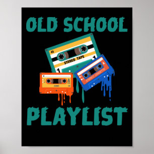 Retro 80er Old School Playlist Cassette Tape Music Poster