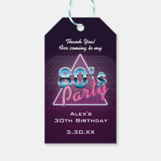 Retro 80er Party Geschenktasten Geschenkanhänger