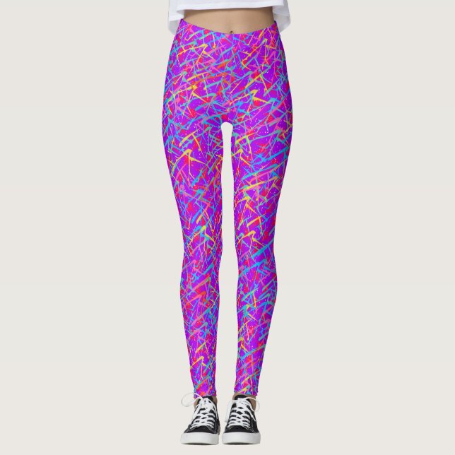 Retro 80er-Party-Leggings Leggings (Vorderseite)