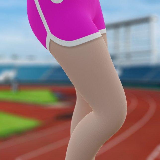 Retro 80er Pink Sport Running Shorts Leggings (Fun leggings to wear whilst running! Just add a number)