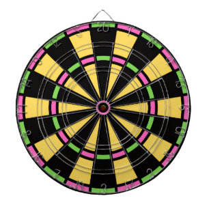 Retro 80er Pop Gelb, Rosa, Grün Dartscheibe