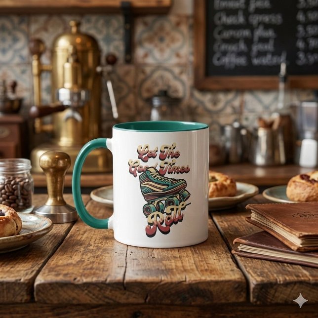 Retro-80er-Rollschuh-Kaffeetasse Tasse (Von Creator hochgeladen)