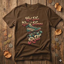 Retro-80er-Rollschuh-T-Shirt T-Shirt