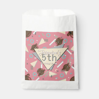 Retro 80er Rosa Baby Nilpferd Geburtstag Geschenktütchen