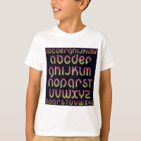 Retro-80er Rosa und Gelb leuchtendes Neon-Alphabet