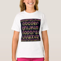 Retro-80er Rosa und Gelb leuchtendes Neon-Alphabet