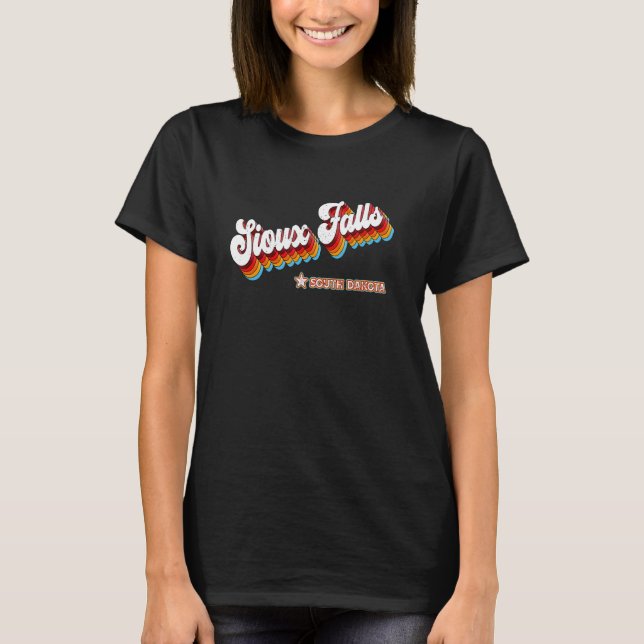 Retro 80er Sioux Falls South Dakota Sd T-Shirt (Vorderseite)