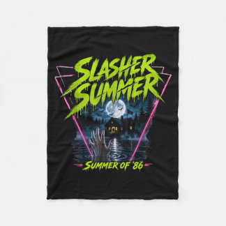 Retro 80er Sommer Halloween Lustiger Slasher Somme Fleecedecke
