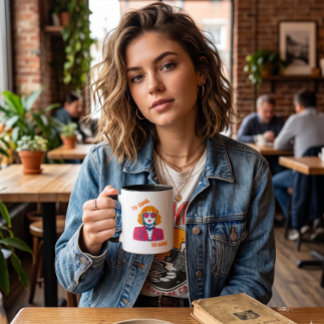 Retro 80er Synthwave Mädchen "Zu cool, um sich zu  Kaffeetasse