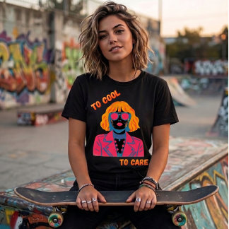 Retro 80er Synthwave Mädchen "Zu cool, um sich zu  Tri-Blend Shirt