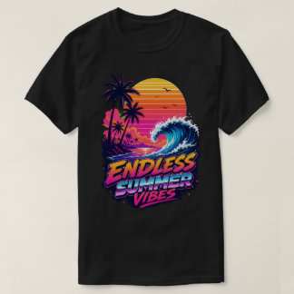 Retro 80er Synthwave Sonnenuntergang Surf T-Shirt