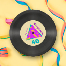 Retro 80er Themed 40. Geburtstag Party Imitate Rec Pappteller