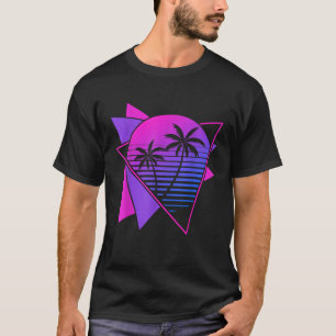 Retro 80er Vaporwave Ästhetische Palmen der 90er J T-Shirt