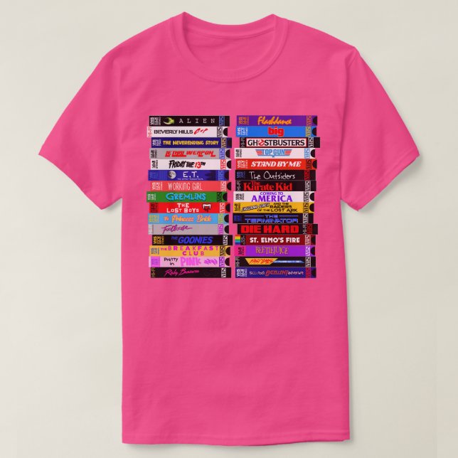 Retro 80er VHS Stapel Langschlauch TShirt (Design vorne)