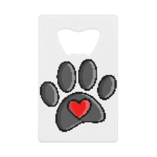 Retro 80er Video Game 8 Bit Pixel Art Dog Paw Geldbeutel Flaschenöffner