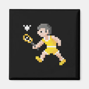 Retro-80er-Videospiel-Pixel-Art-Badminton-Spieler  Magnet