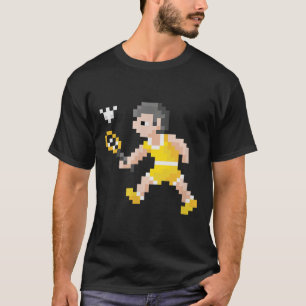 Retro-80er-Videospiel-Pixel-Art-Badminton-Spieler  T-Shirt