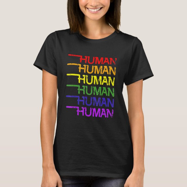 Retro 80er Vintager Rainbow Pride LGBT T-Shirt (Vorderseite)