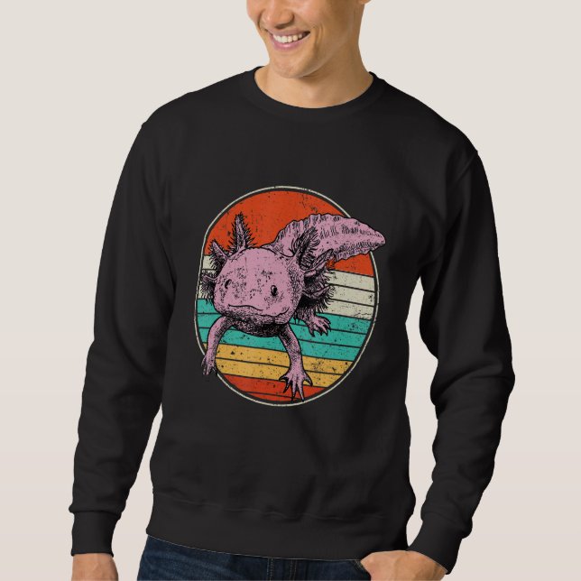 Retro 80s 90s Axolotl  Boys Girls Teenager Cute Ax Sweatshirt (Vorderseite)