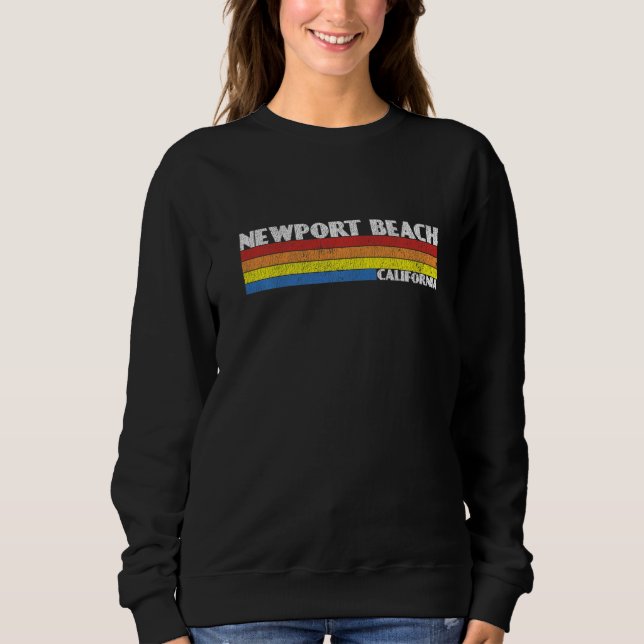 Retro 80s California CA Souvenir Newport Beach   Sweatshirt (Vorderseite)