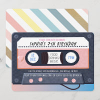 Retro 80's Cassette Tape Music Pink Geburtstag