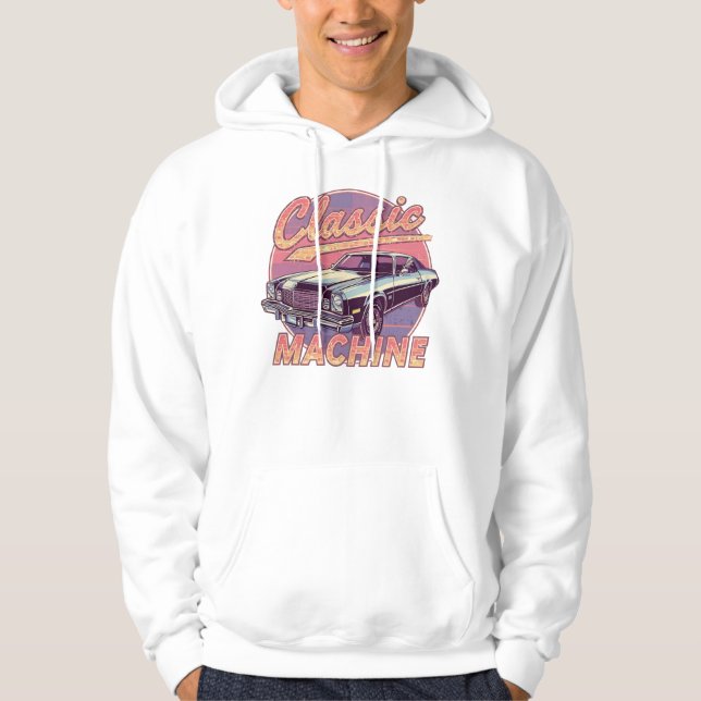 Retro 80s "Classic Machine" Vintage Car Hoodie (Vorderseite)