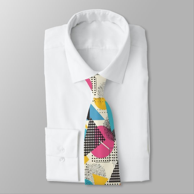 Retro 80s Custom Tie – Elegant Fashion Krawatte (Gebunden)