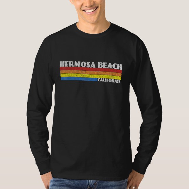 Retro 80s Hermosa Beach California CA Souvenir T-Shirt (Vorderseite)