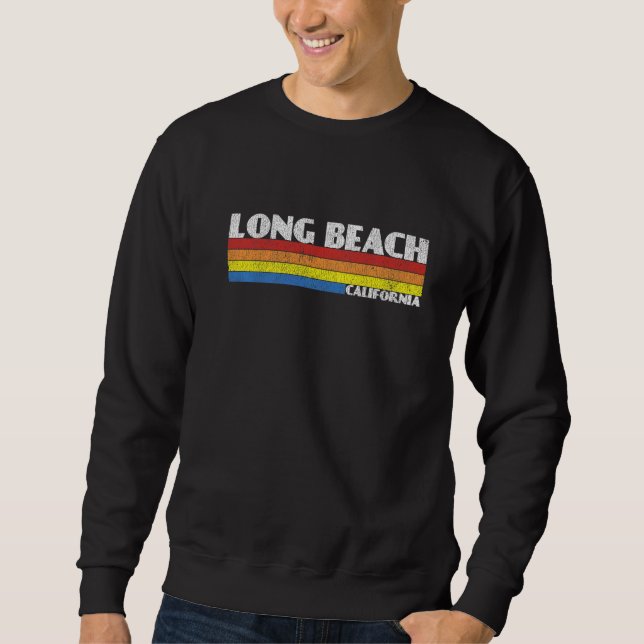 Retro 80s Long Beach California CA Souvenir Sweatshirt (Vorderseite)