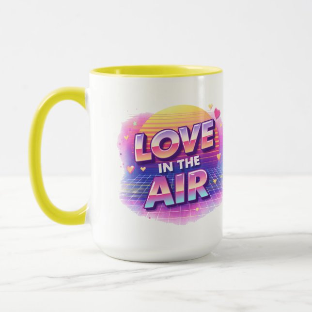 Retro 80's Love In The Air Valentine Lover Candle Tasse (Links)