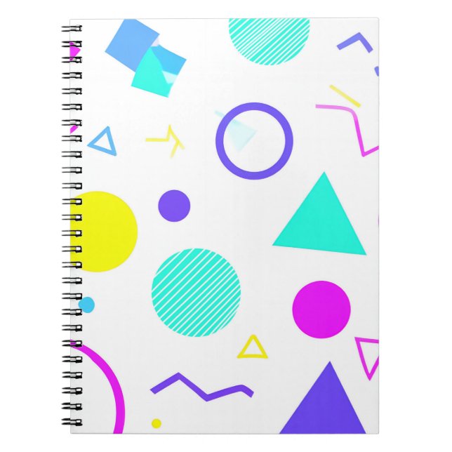 Retro 80s Memphis Geometric Pattern Notizblock (Vorderseite)