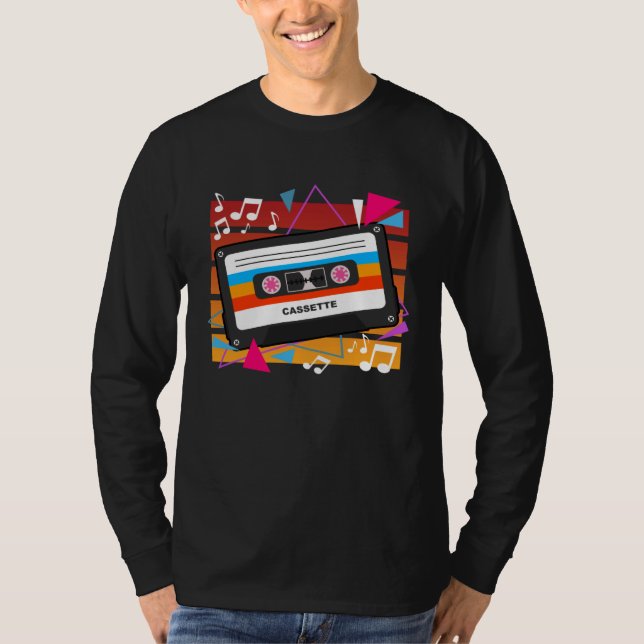 Retro 80s Music Cassette Tape Throwback T-Shirt (Vorderseite)