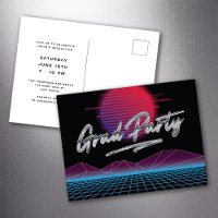 Retro 80's New Wave Abschluss Grad Party Einladung