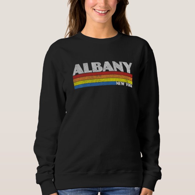 Retro 80s New York NY Souvenir Albany   Sweatshirt (Vorderseite)