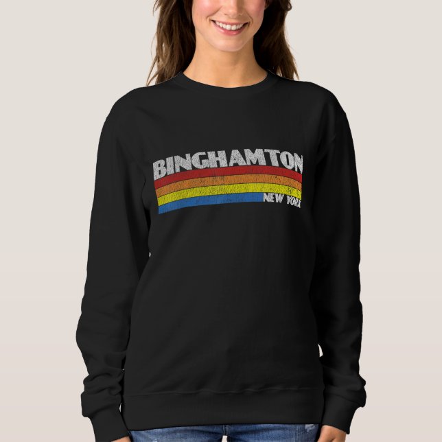 Retro 80s New York NY Souvenir Binghamton Sweatshirt (Vorderseite)