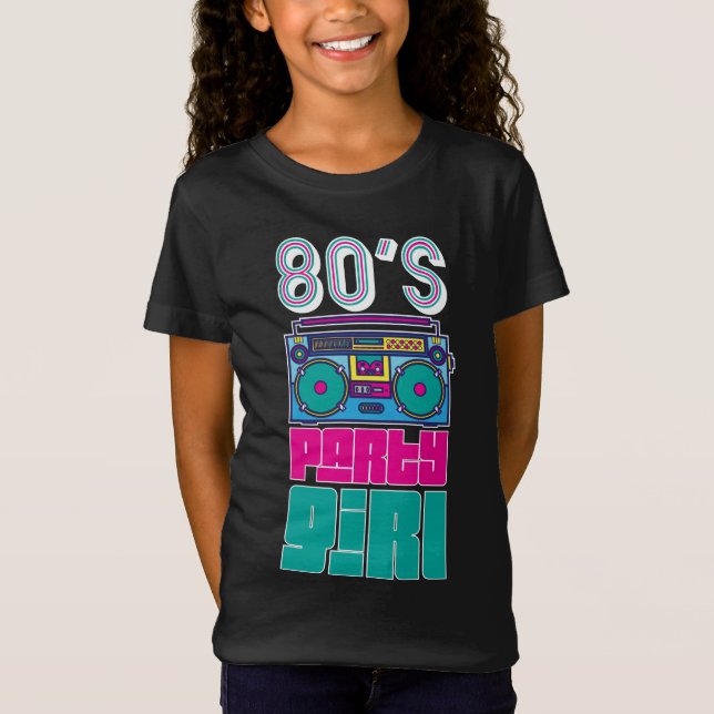 Retro 80's Party Girl Phantastische Frauen farbenf T-Shirt (Vorderseite)