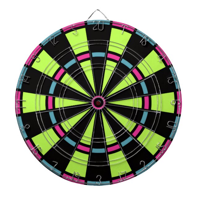 Retro 80s Pop Neon Colors  Dartscheibe (vorne)