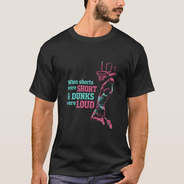 Retro 80s Style Basketball Dunk Illustration T-Shirt (Vorderseite)
