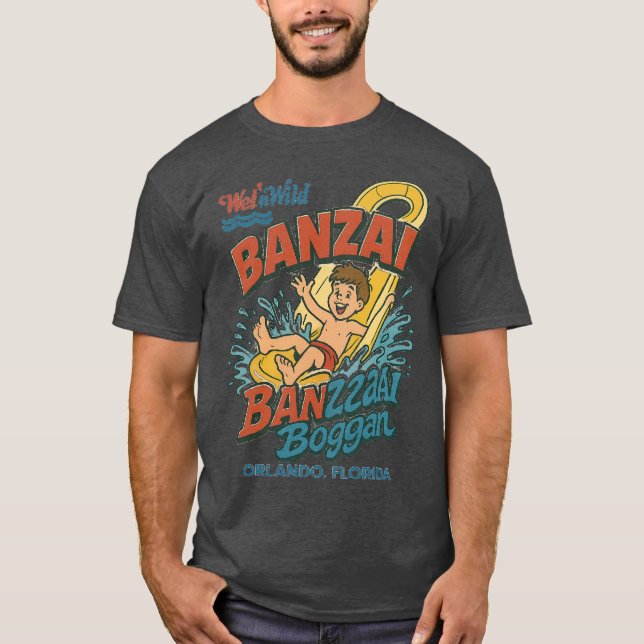 Retro 80s-style waterpark BANZAI ORLANDO, FLORIDA T-Shirt (Vorderseite)