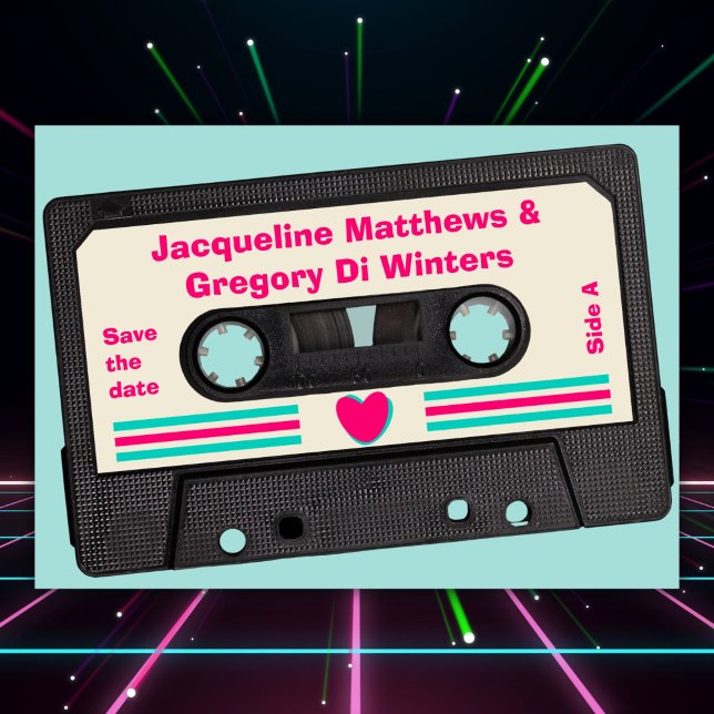 Retro 80ties Music Mix Tape Save the Date Einladung (Von Creator hochgeladen)