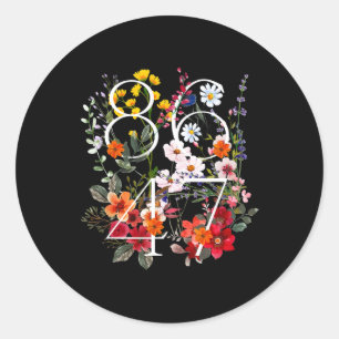 Retro 8647 Floral Anti Trump Liberal politischen Runder Aufkleber