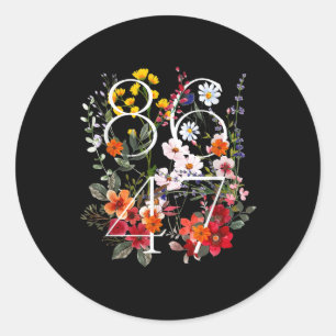 Retro 8647 Floral Anti Trump Liberal politischen Runder Aufkleber