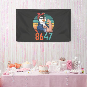 Retro 8647 ist es 2028, aber gegen Trump Pinguin Banner