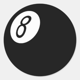 Retro 8-Ball Runder Aufkleber