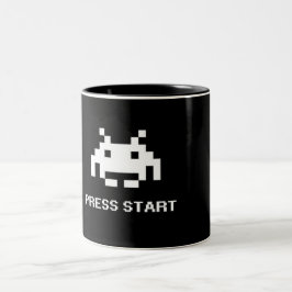 Retro-8-Bit-Arcade-Press-Start-Gamer-Zweifarben-Ta Zweifarbige Tasse