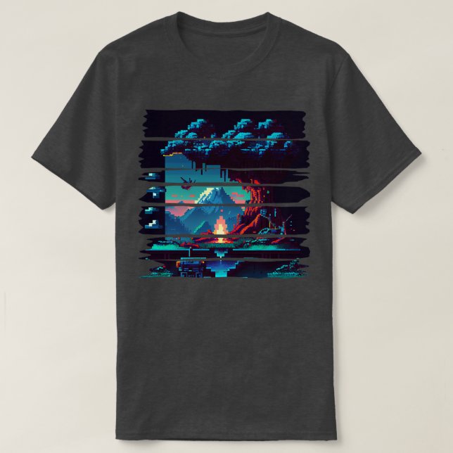 Retro 8-Bit-Kunst T-Shirt (Design vorne)
