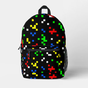 Retro-8-Bit-Videospiel-Grafikmuster Bedruckter Rucksack